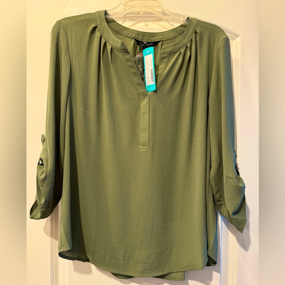 41 Hawthorn - Morley Split Neck 3/4 Sleeve Blouse